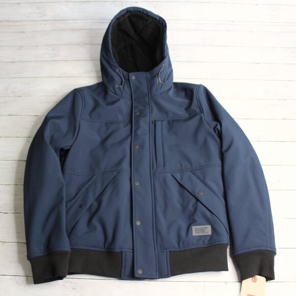 Levi Strauss Men's Winter Coat Size S Navy Blue Sherpa Lined Jacket